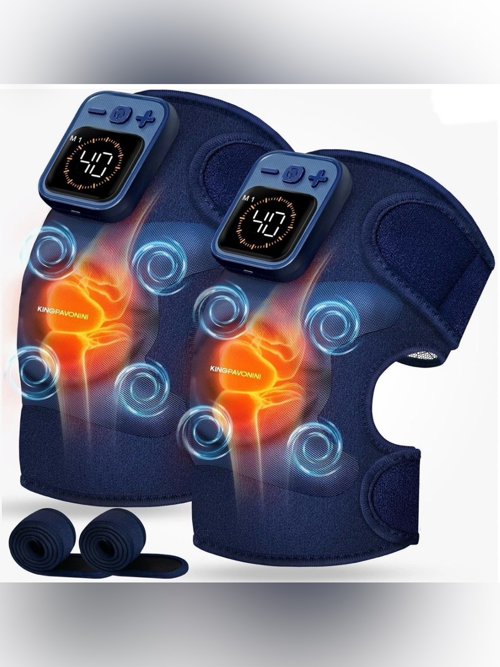 KingPavonini Cordless Knee Massager for Pain Relief 2 Piece Set New Without Box